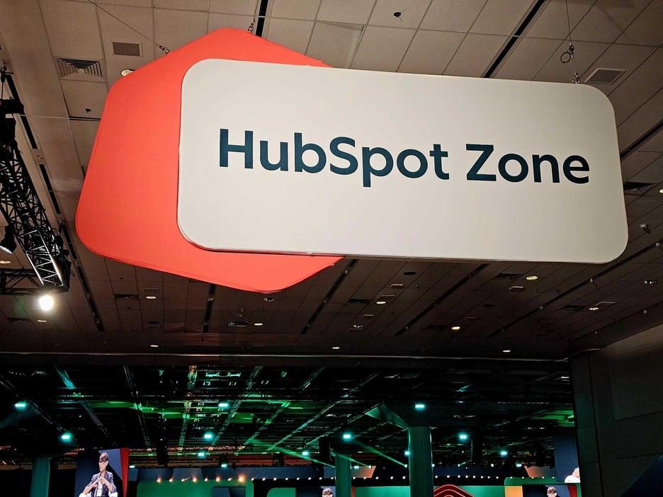 Schild HubSpot Zone auf der Inbound